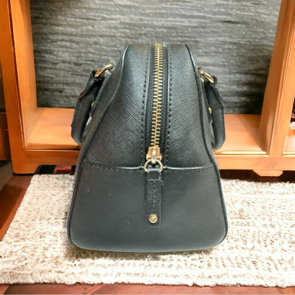 Michael Kors Saffiano Ayden Black Leather Satchel Handbag Excellent Condition - Picture 7 of 17